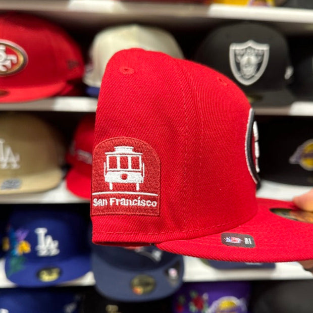 New Era 59FIFTY San Francisco 49ers NFL SF Themed Patch Fitted Cap Red