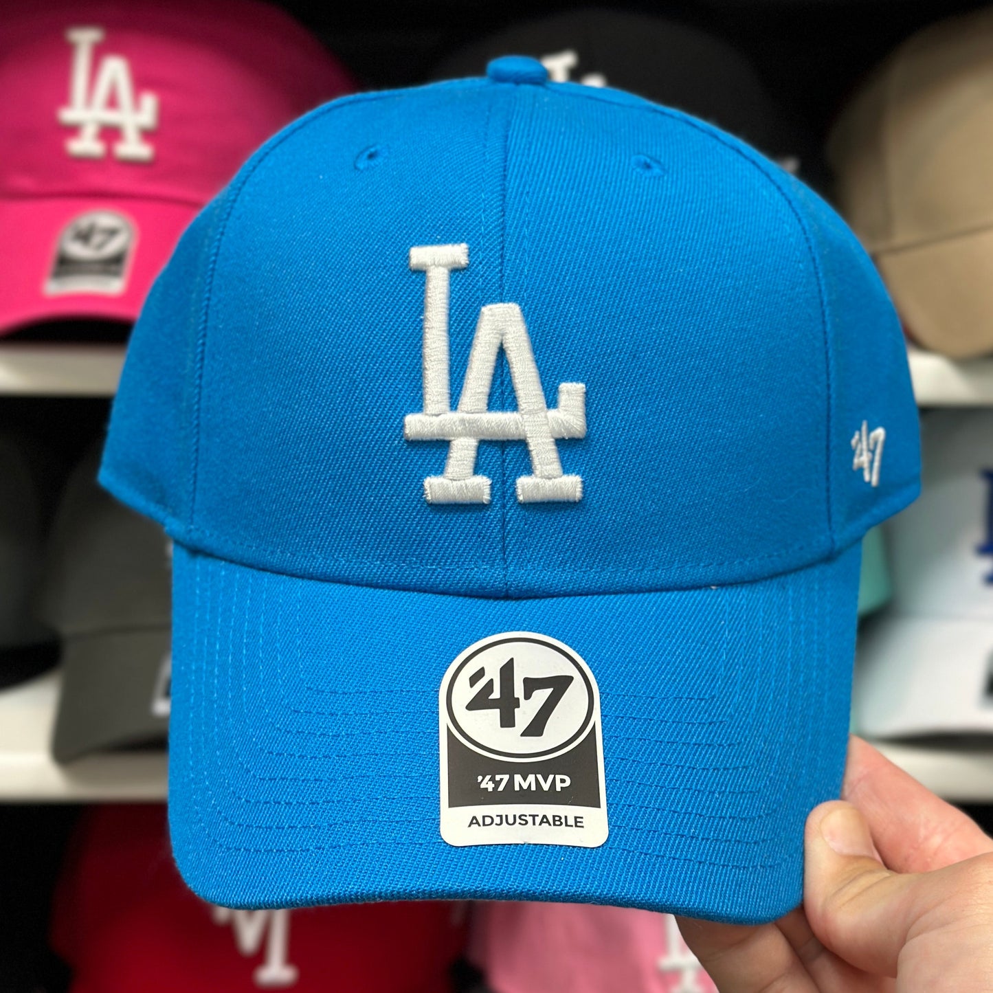 LA Dodgers MLB Ball Cap '47 Brand MVP Adjustable Curve Cap Color Options