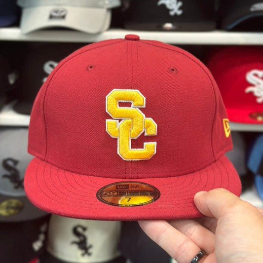 New Era USC Trojans NCAA 59FIFTY Fitted Hat | Red