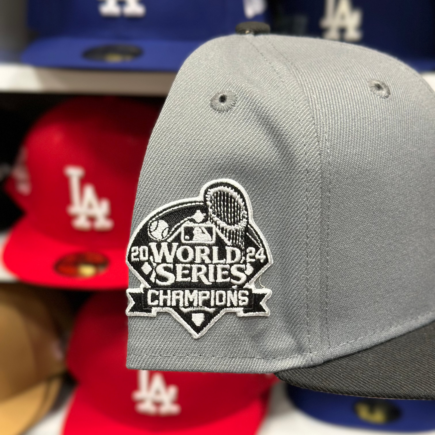 LA Dodgers 2024 World Series Championship Fitted | New Era 59FIFTY Fitted Cap | Gray/Black