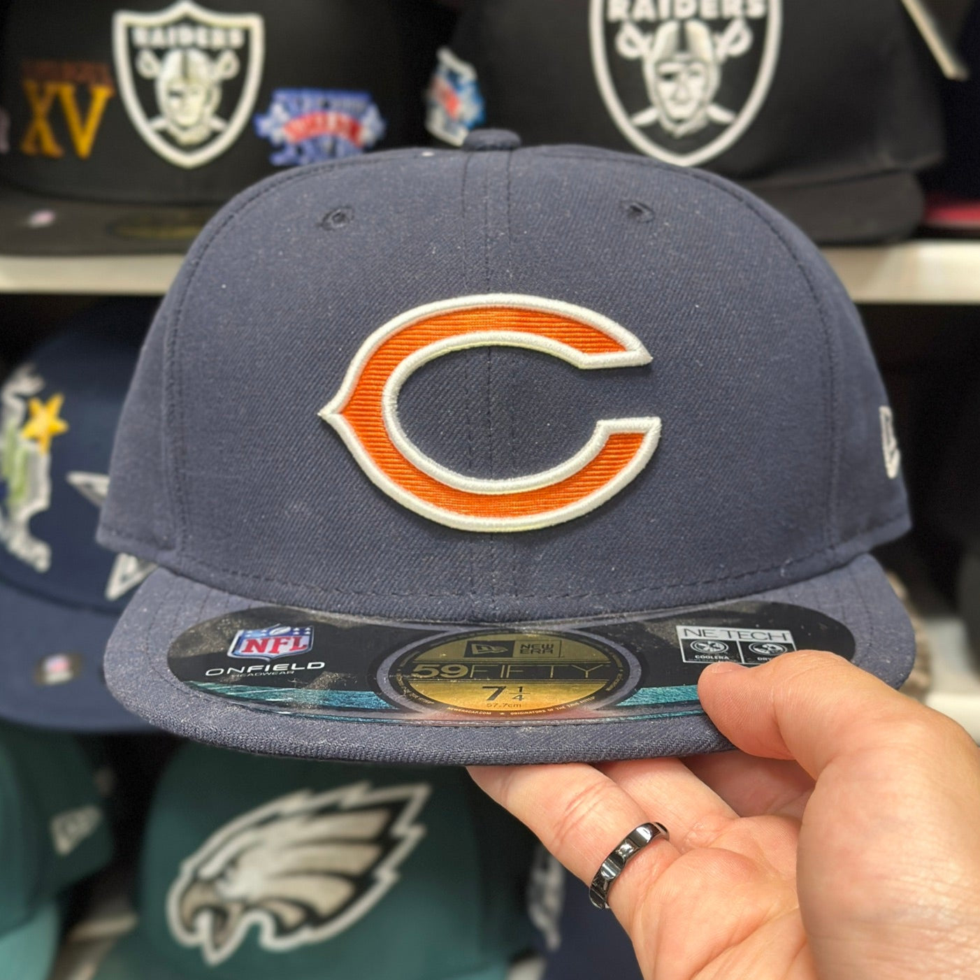 Chicago Bears NFL Fitted Hat | Classic New Era 59FIFTY Sized Cap | Blue