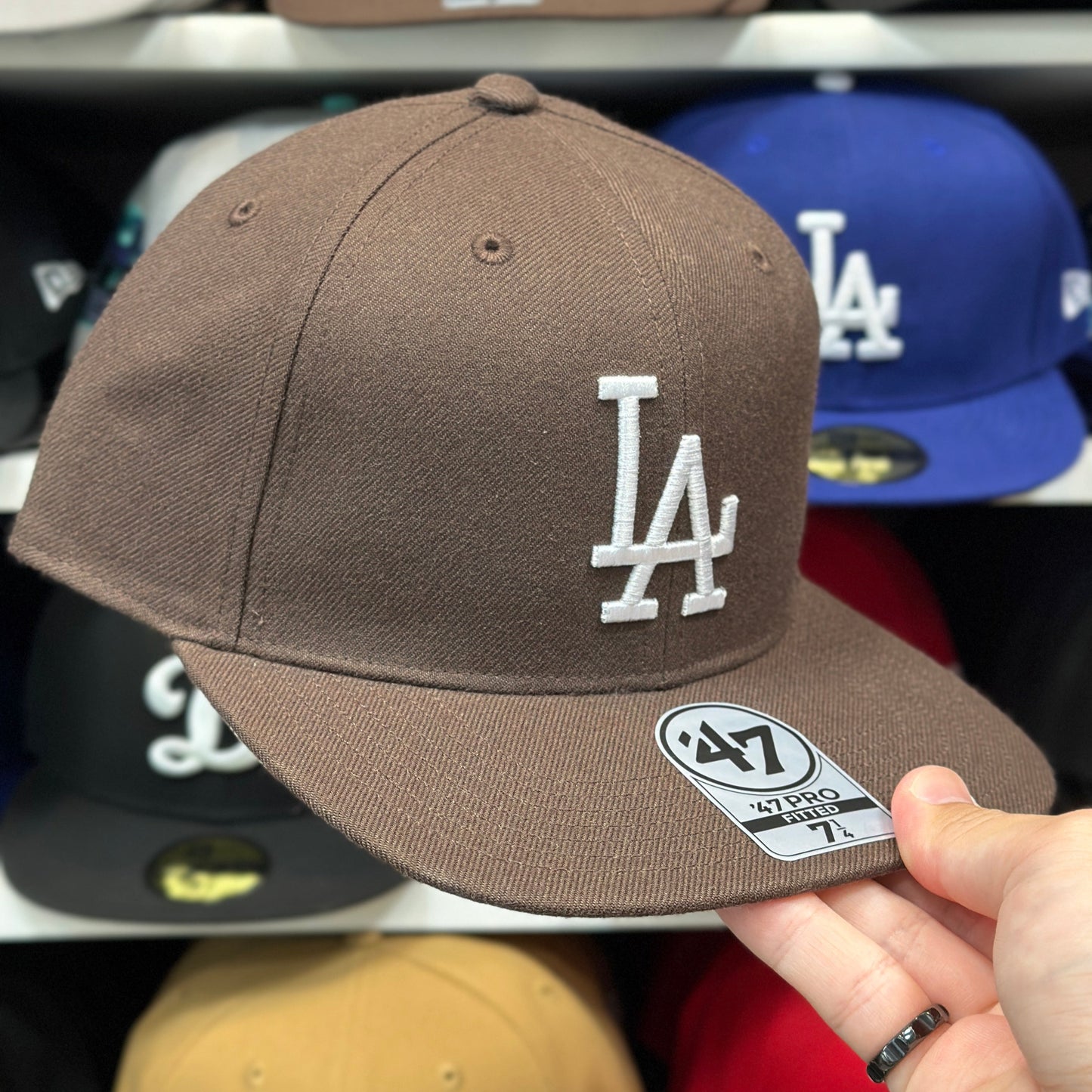 Los Angeles Dodgers Brown/White'47 Brand Pro Fitted Hat