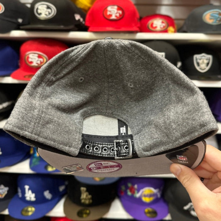 San Francisco 49ers NFL Leather Strapback | New Era 9FIFTY Snapback | Gray/Black