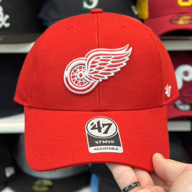 Detroit Red Wings NHL Ball Cap | '47 Brand MVP Adjustable Curve Cap | Red