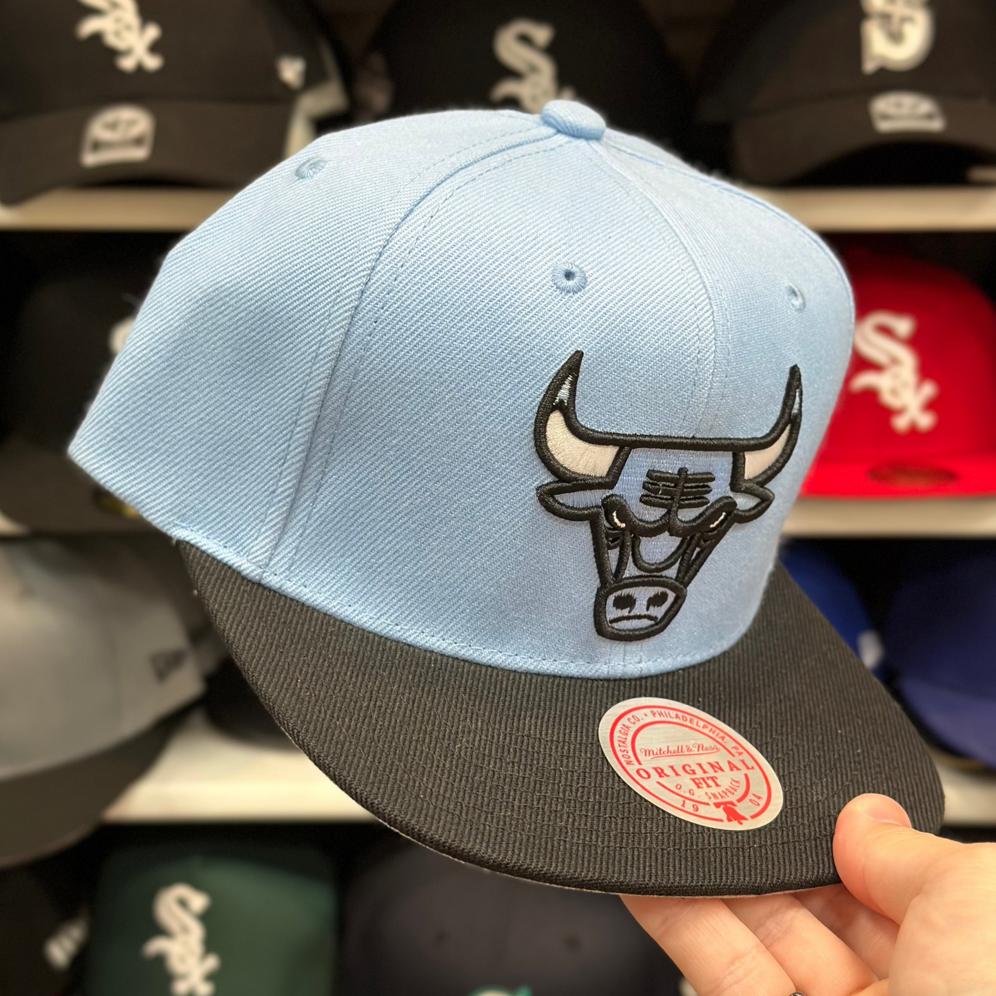 Chicago Bulls Baby Blue/Black Mitchell & Ness Snapback