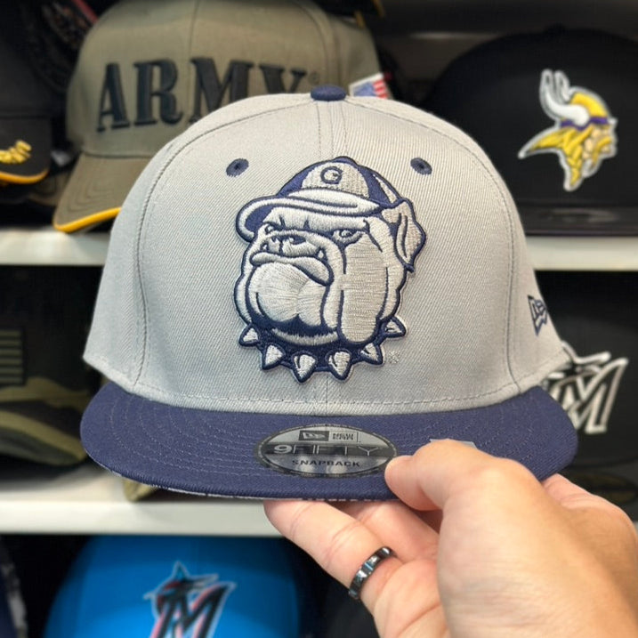 Georgetown Hoyas NCAA Snapback | New Era 9FIFTY Adjustable Snap | Silver/Navy