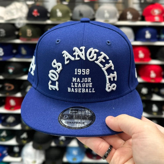 New Era Los Angeles Dodgers 'Old English Font' Blue/White 9FIFTY Snapback