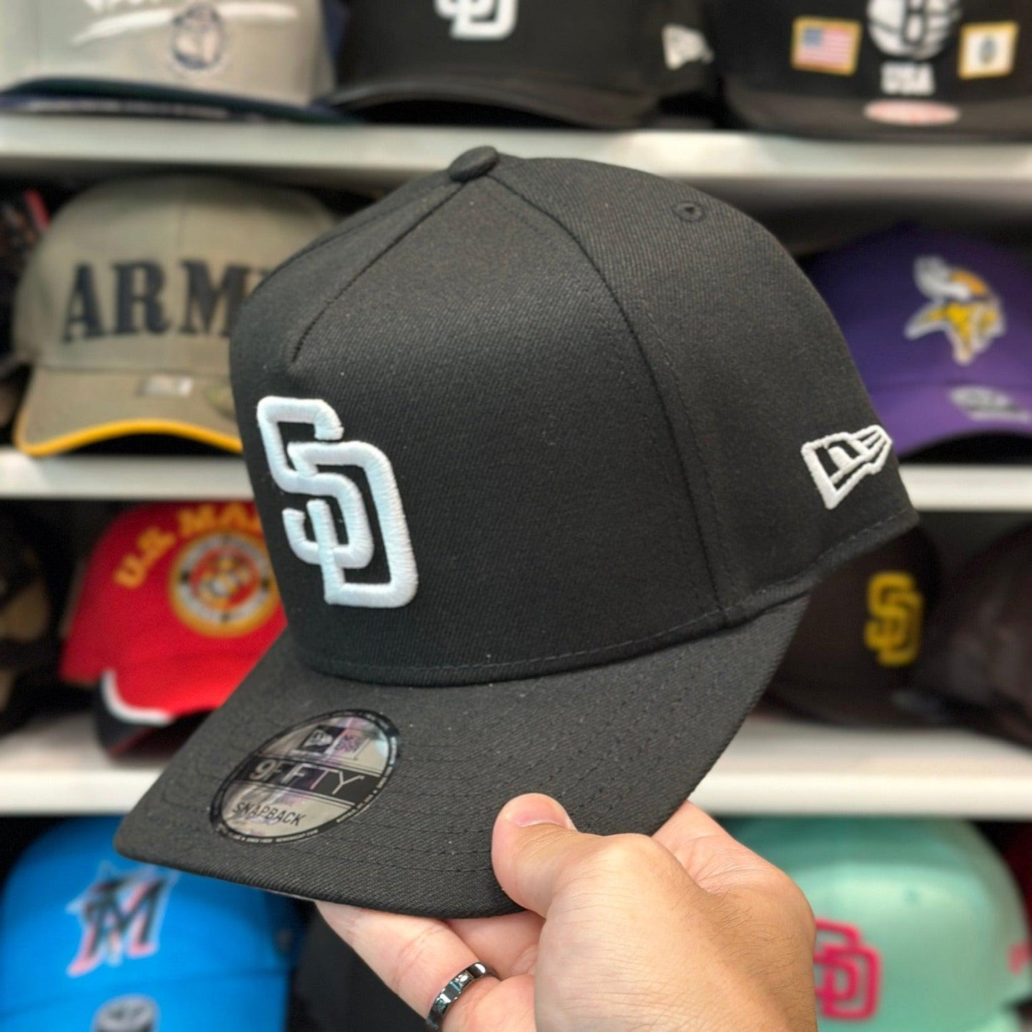New Era San Diego Padres A-Frame Black/White 9FIFTY Snapback