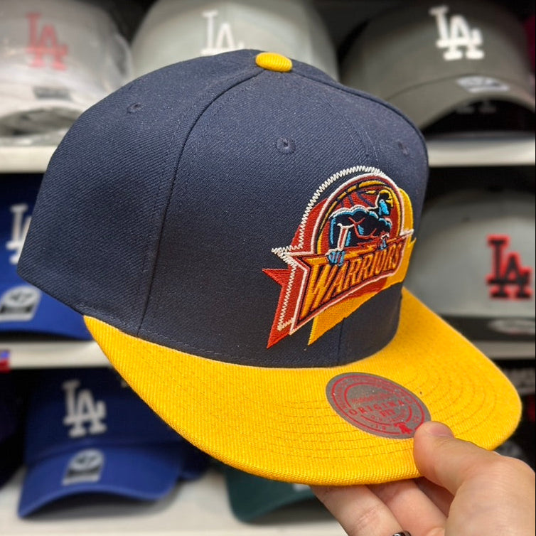 Golden State Warriors 'Retro Logo' Blue/Yellow Mitchell & Ness Snapback