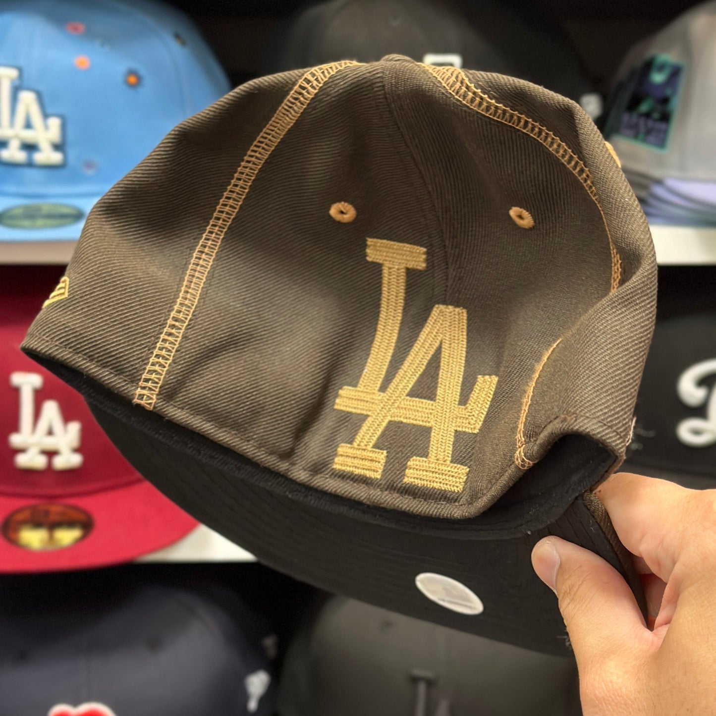 New Era 59FIFTY LA Dodgers MLB Vintage Fitted Hat Sized Cap Brown