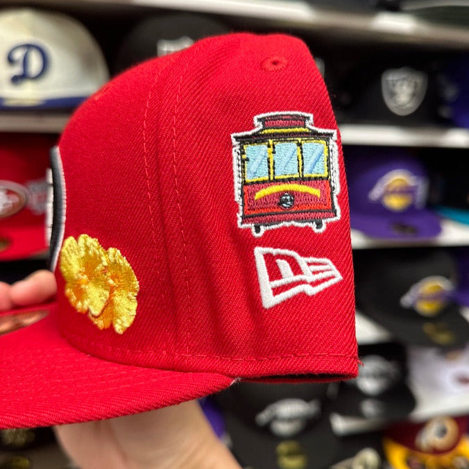 New Era 59FIFTY San Francisco 49ers NFL SF Themed Patch Fitted Cap Red