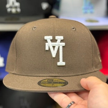 New Era Los Angeles Dodgers 'Upside Down Logo' 59FIFTY Fitted Hat | Brown