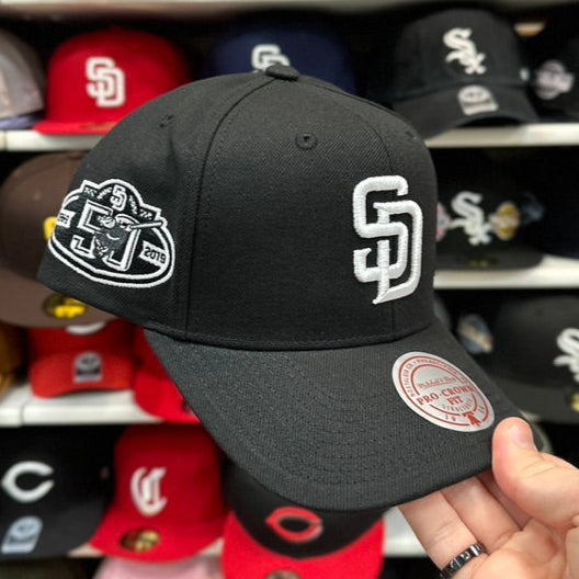 San Diego Padres '50th Anniversary' Black/White Mitchell & Ness Snapback