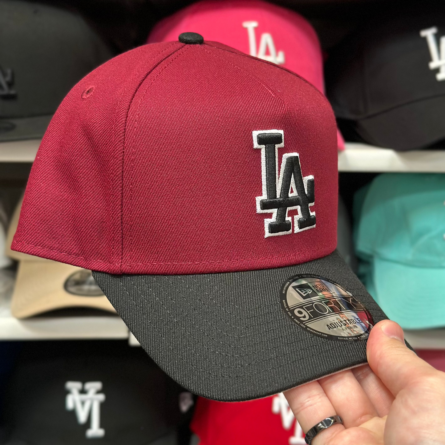 LA Dodgers A-Frame Snapback | New Era 9FORTY | Maroon/Black