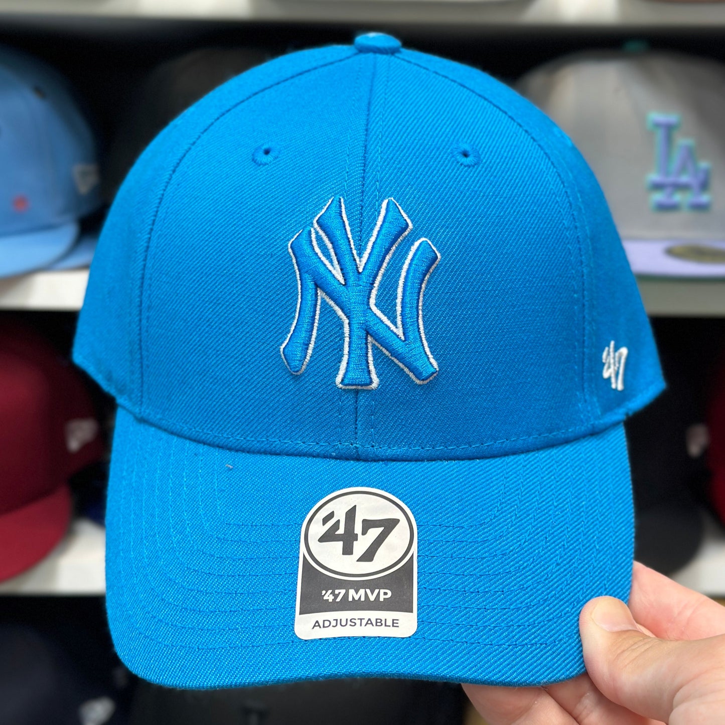 New York Yankees MLB Ball Cap | '47 Brand MVP Adjustable Curve Cap | Color Options
