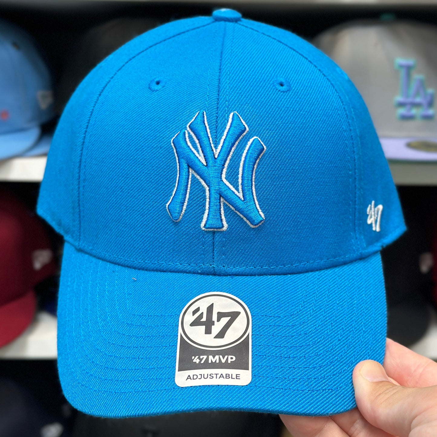 New York Yankees MLB Ball Cap | '47 Brand MVP Adjustable Curve Cap | Color Options