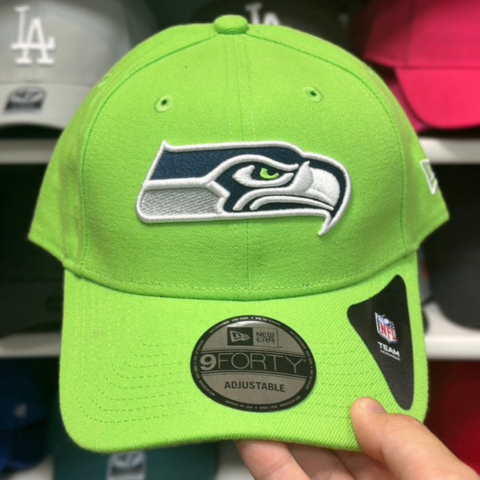 Seattle Seahawks NFL Ball Cap | New Era 9FORTY Adjustable Velcro Strap | Green