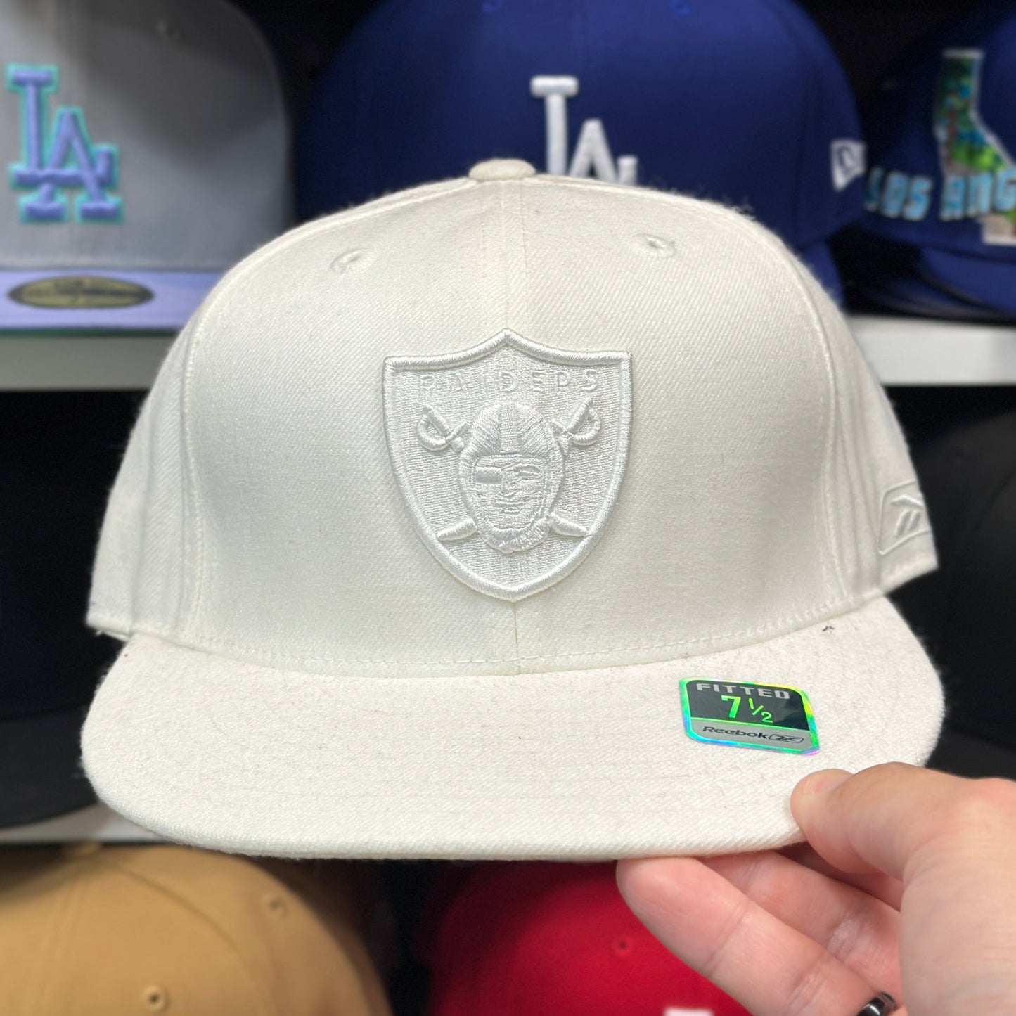 Los Angeles Raiders NFL Fitted Hat | Vintage Reebok | White