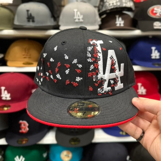 New Era 59FIFTY LA Dodgers MLB Vintage Red Scatter Fitted Cap Black