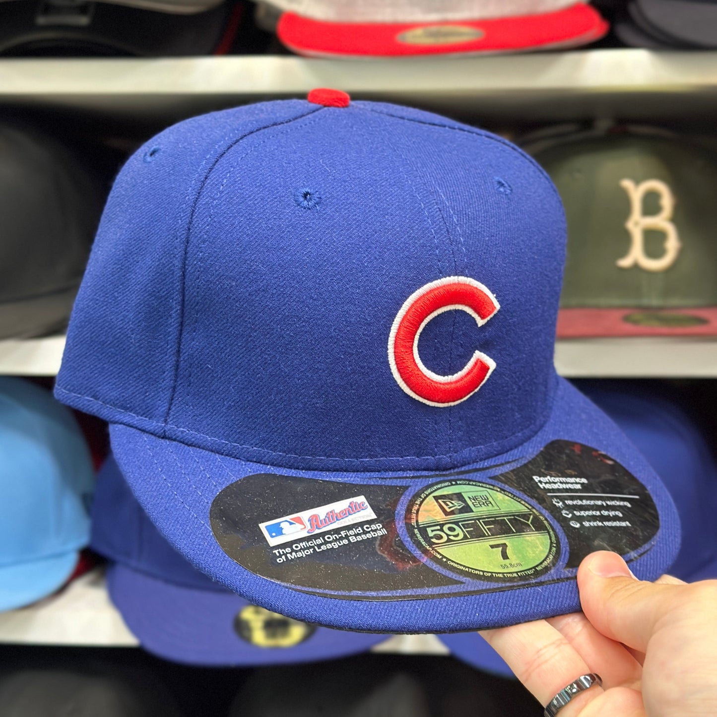 New Era 59FIFTY Chicago Cubs MLB Fitted Cap Classic Sized Cap Blue Multiple Sizes