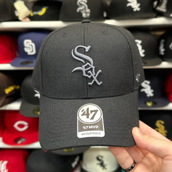 Chicago White Sox MLB Ball Cap | '47 Brand MVP Adjustable Curve Cap | Black