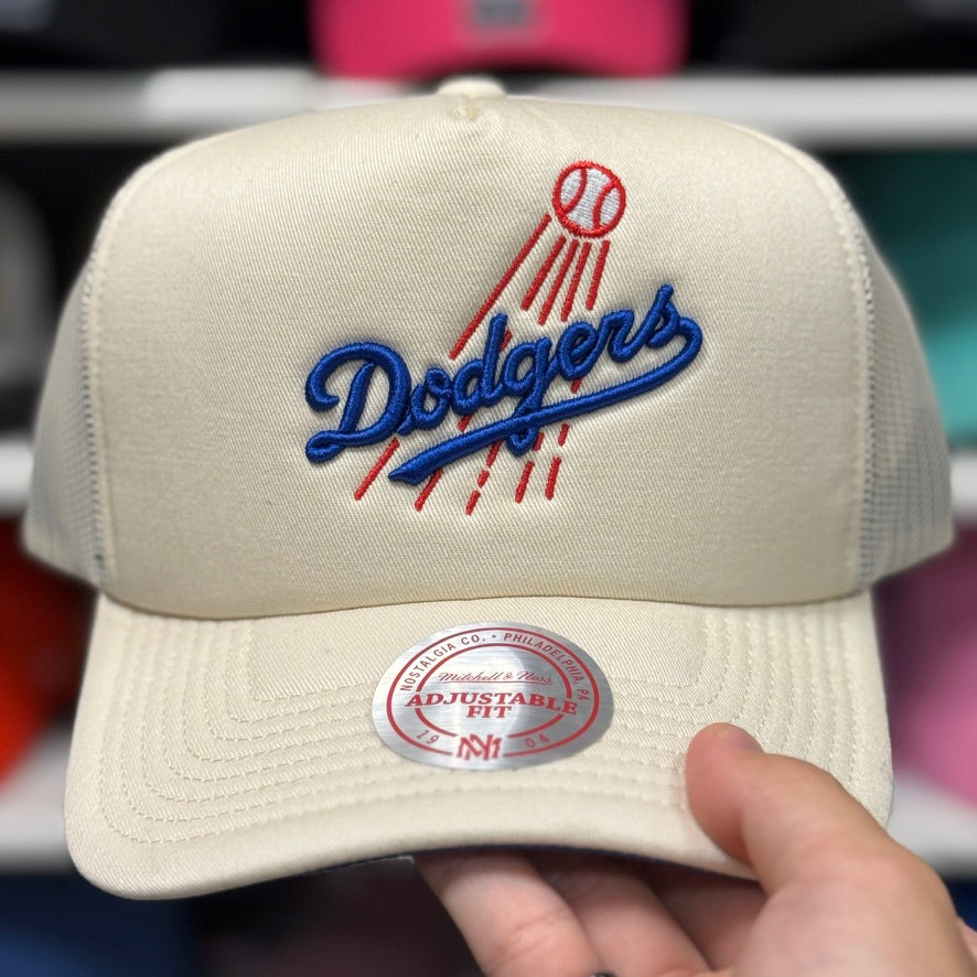 Los Angeles Dodgers Foam Trucker Mitchell & Ness Snapback Creme