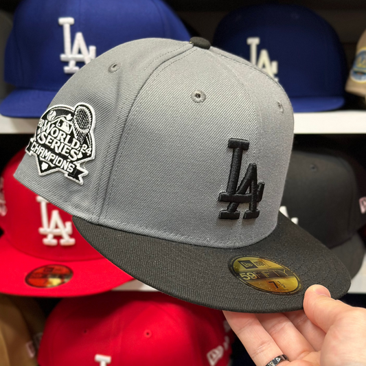 New Era Los Angeles Dodgers '2024 World Series Championship' Gray/Black 59FIFTY Fitted Hat