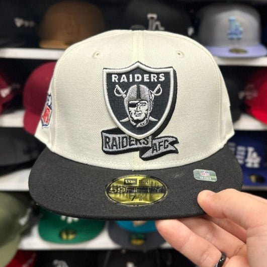 New Era Las Vegas Raiders 'AFC' Crème/Black 59FIFTY Fitted Hat