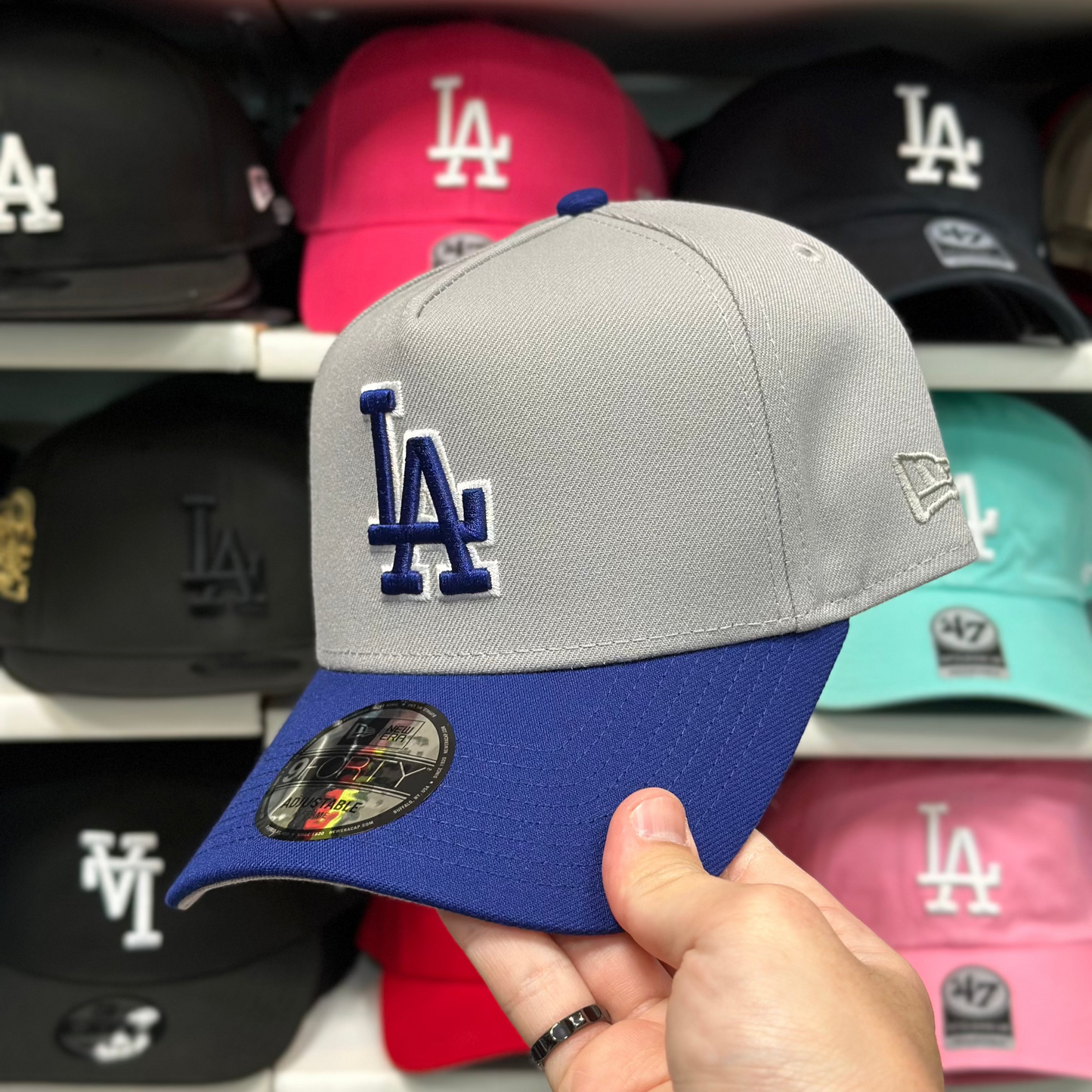 New Era Los Angeles Dodgers Two Tone A-Frame 9FORTY Snapback Silver/Blue