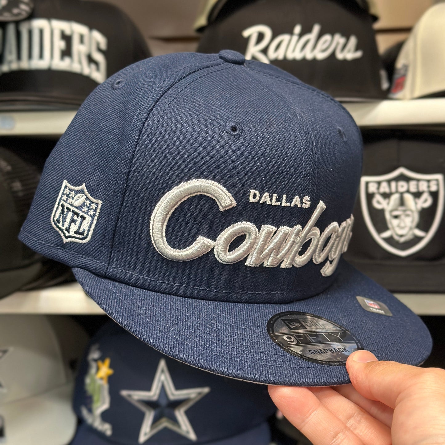 New Era Dallas Cowboys 'Script Logo' Navy/White 9FIFTY Snapback