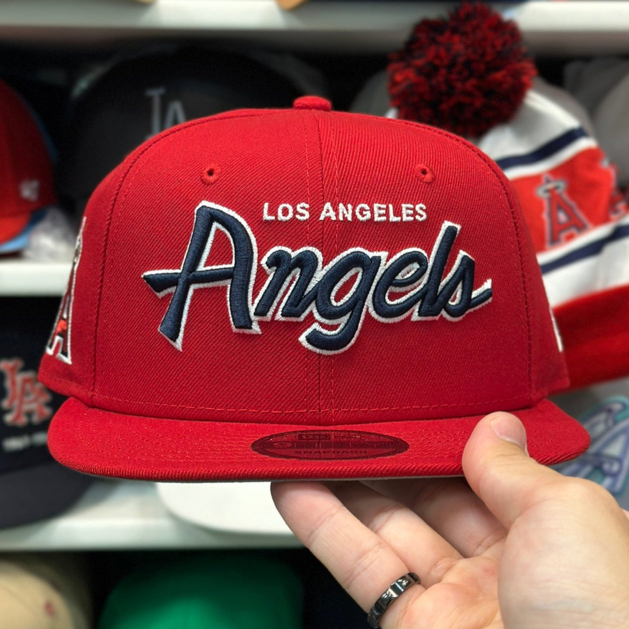 New Era Los Angeles Angels 'Script Logo' Red/Navy 9FIFTY Snapback