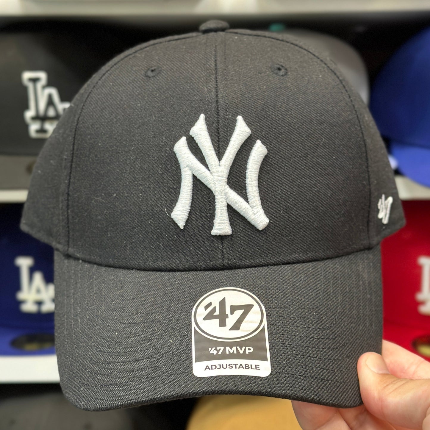 New York Yankees MLB Ball Cap | '47 Brand MVP Adjustable Curve Cap | Color Options