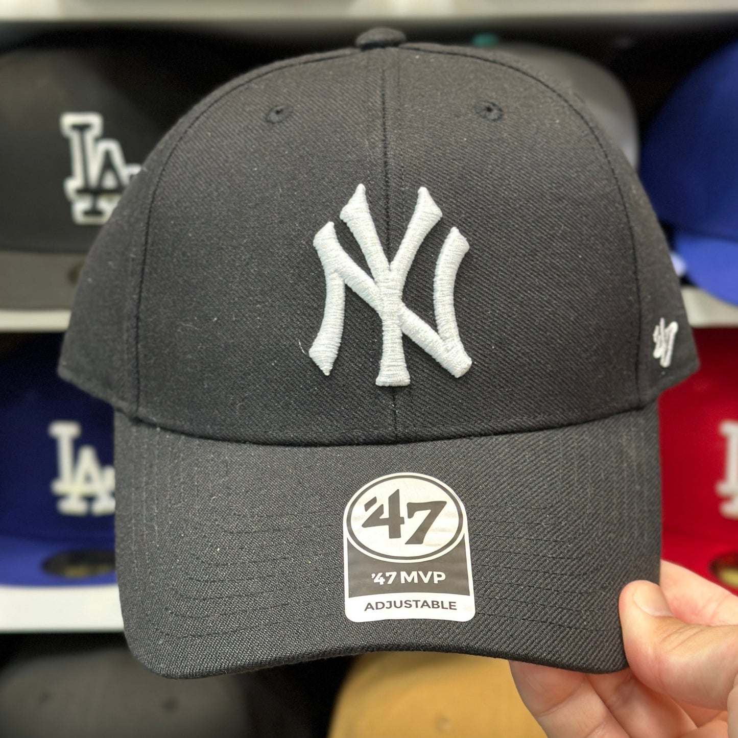 New York Yankees MLB Ball Cap | '47 Brand MVP Adjustable Curve Cap | Color Options