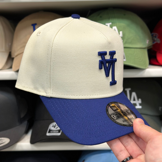 New Era Los Angeles Dodgers 'Upside Down Logo' A-Frame Creme/Blue 9FORTY Snapback