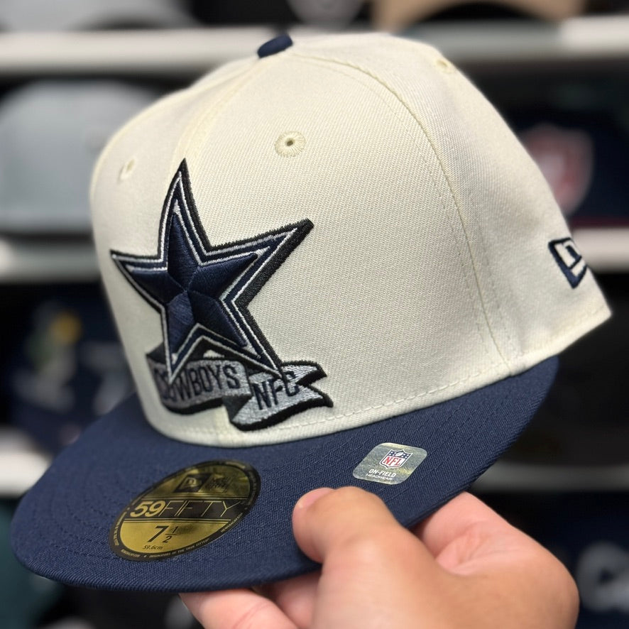New Era Dallas Cowboys Two Tone 59FIFTY Fitted Hat | Creme/Navy