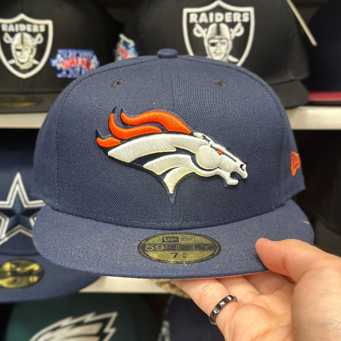Denver Broncos NFL Fitted Hat | New Era 59FIFTY Sized Cap | Blue