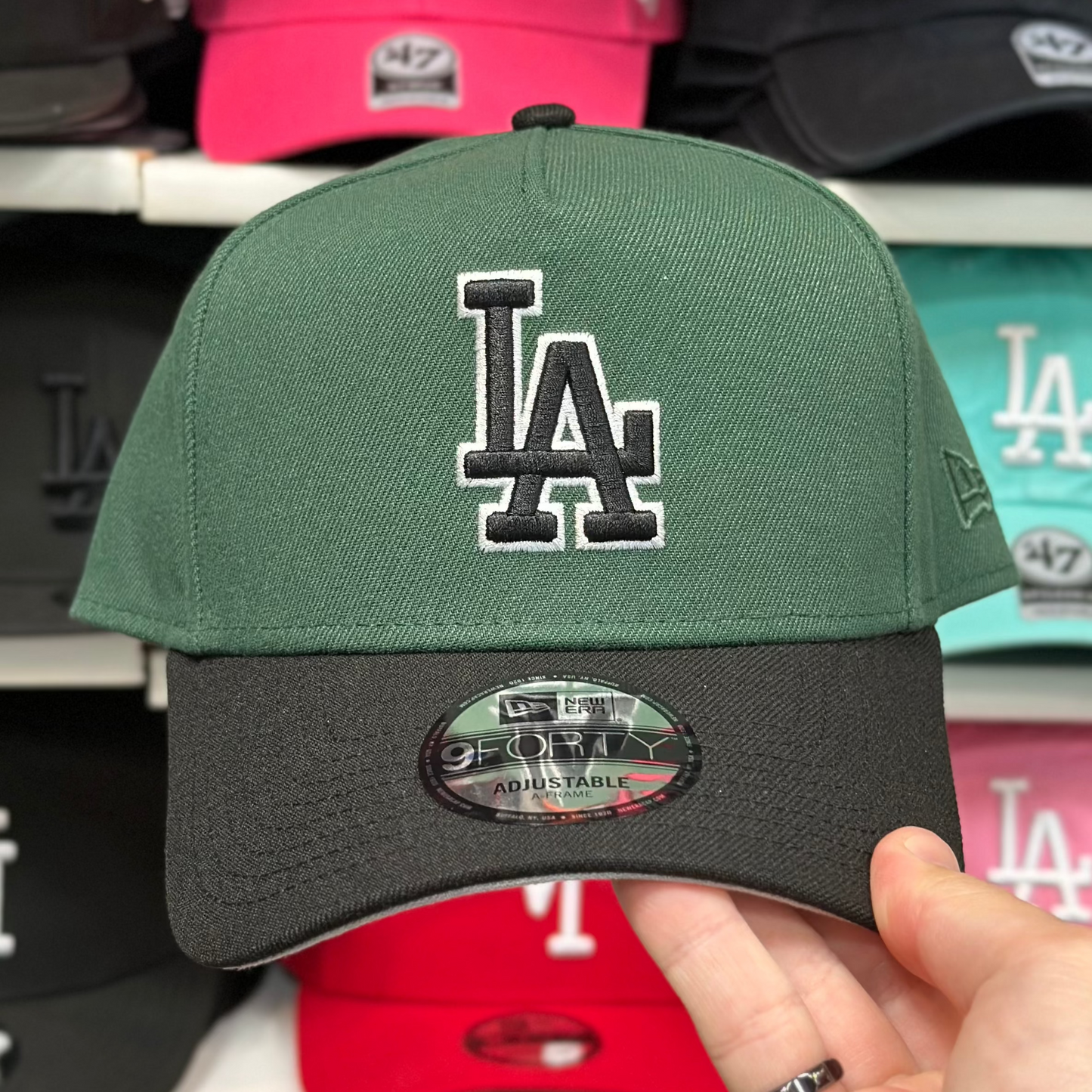 New Era Los Angeles Dodgers Two Tone A-Frame 9FORTY Snapback Green/Black