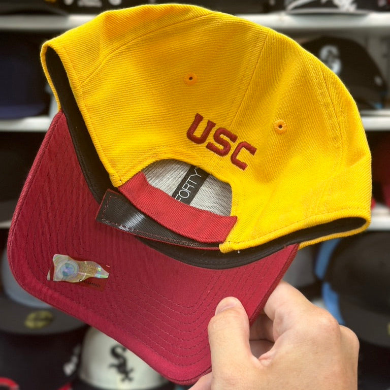 USC Trojans NCAA Ball Cap New Era 9FORTY Adjustable Velcro Strap Red/Yellow