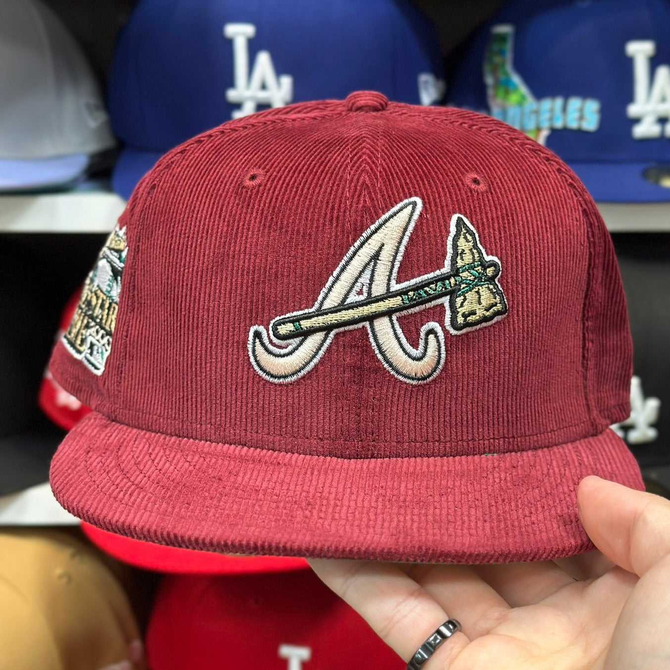 New Era 59FIFTY Atlanta Braves MLB All Star Game Patch Corduroy Fitted Cap Maroon