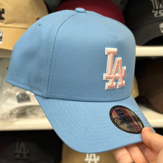 New Era Los Angeles Dodgers A-Frame Baby Blue/Pink 9FORTY Snapback