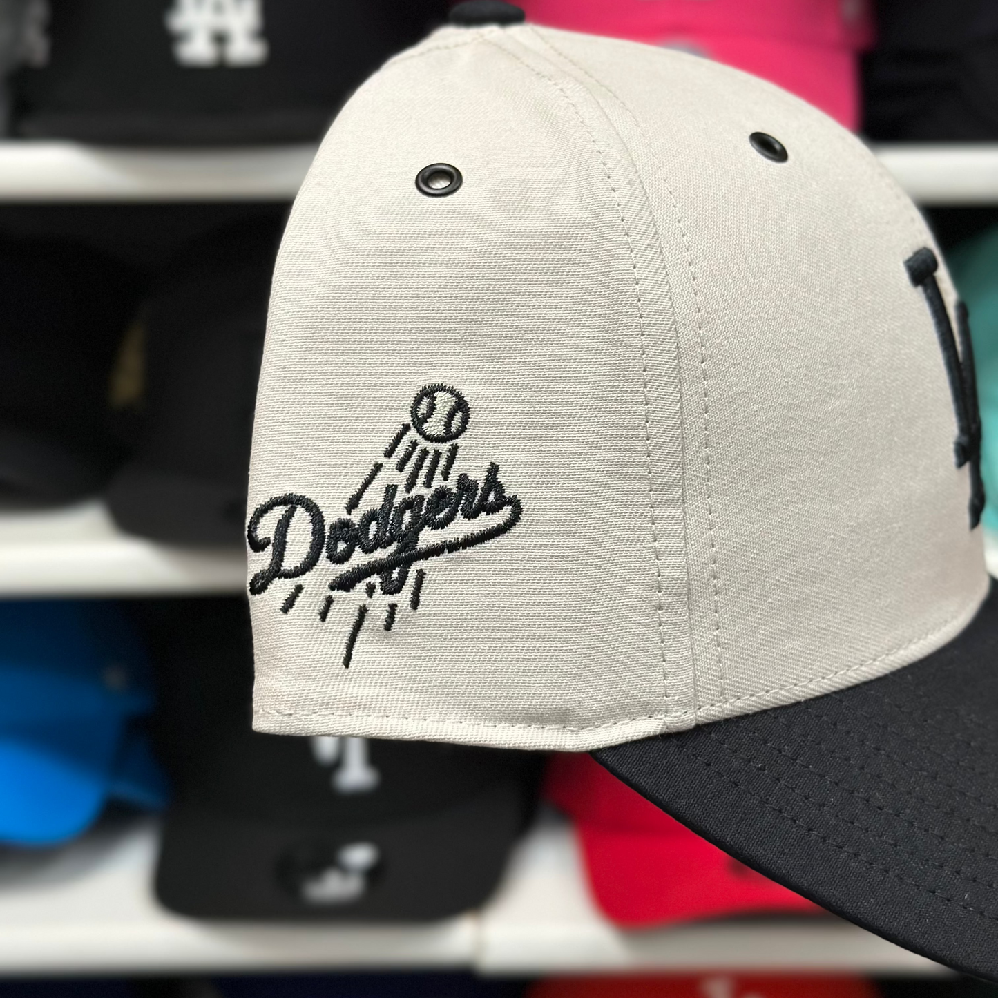 LA Dodgers Ball Cap '47 Brand Creme/Black