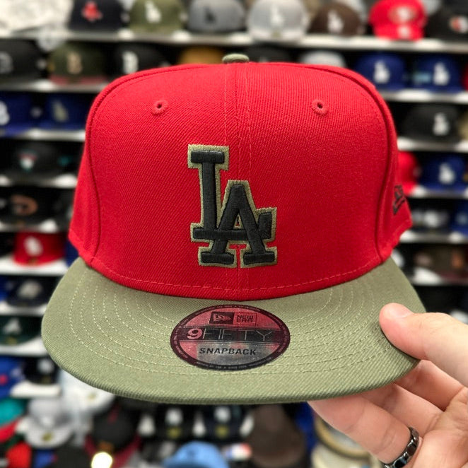 New Era 9FIFTY LA Dodgers MLB Snapback Adjustable Snap Red/Olive
