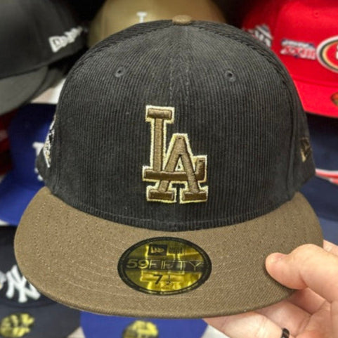 New Era Los Angeles Dodgers 'Stadium 1962-2022' Black Corduroy/Brown 59FIFTY Fitted Hat