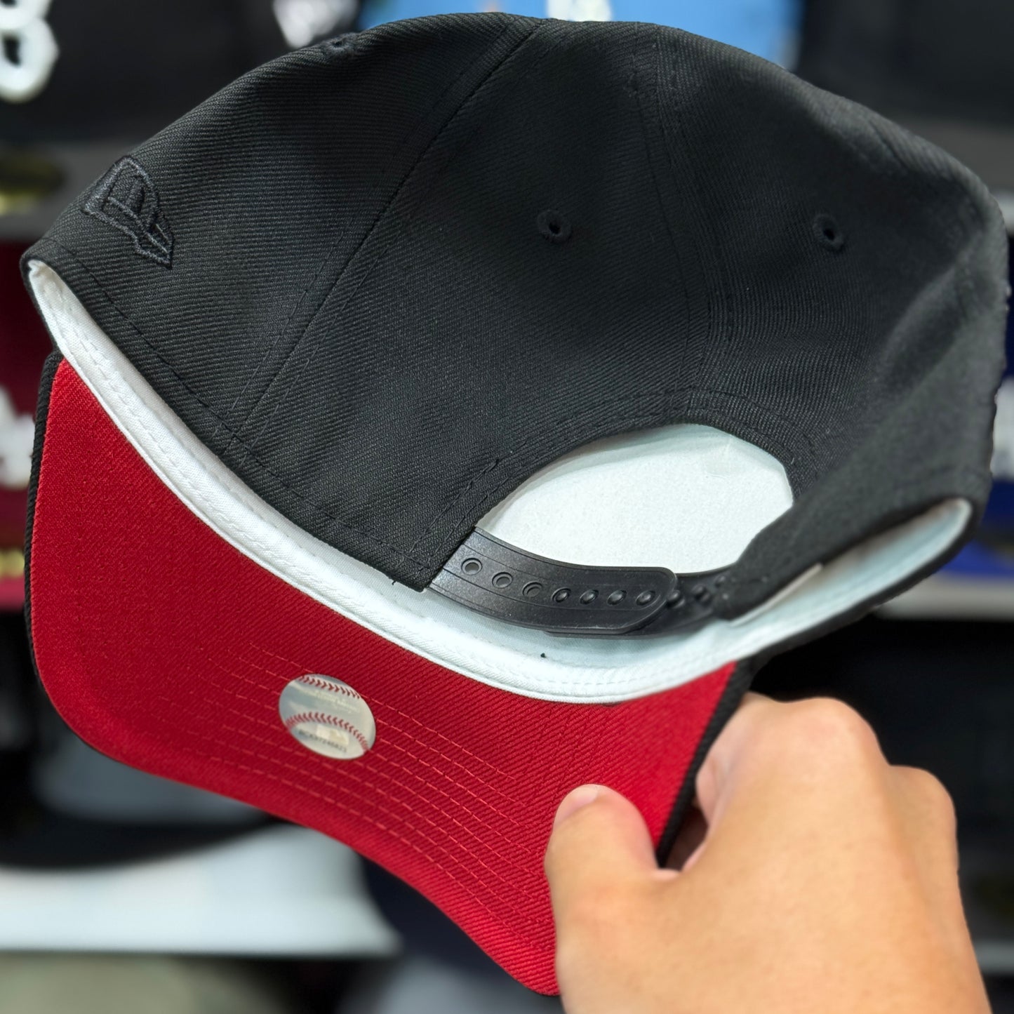 New Era Tampa Bay Rays 'Tropicana Field' A-Frame 9FORTY Snapback Black Red Under Brim