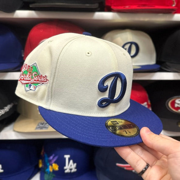 LA Dodgers "D" MLB 1988 World Series Patch | New Era 59FIFTY Fitted Cap | Creme/Blue