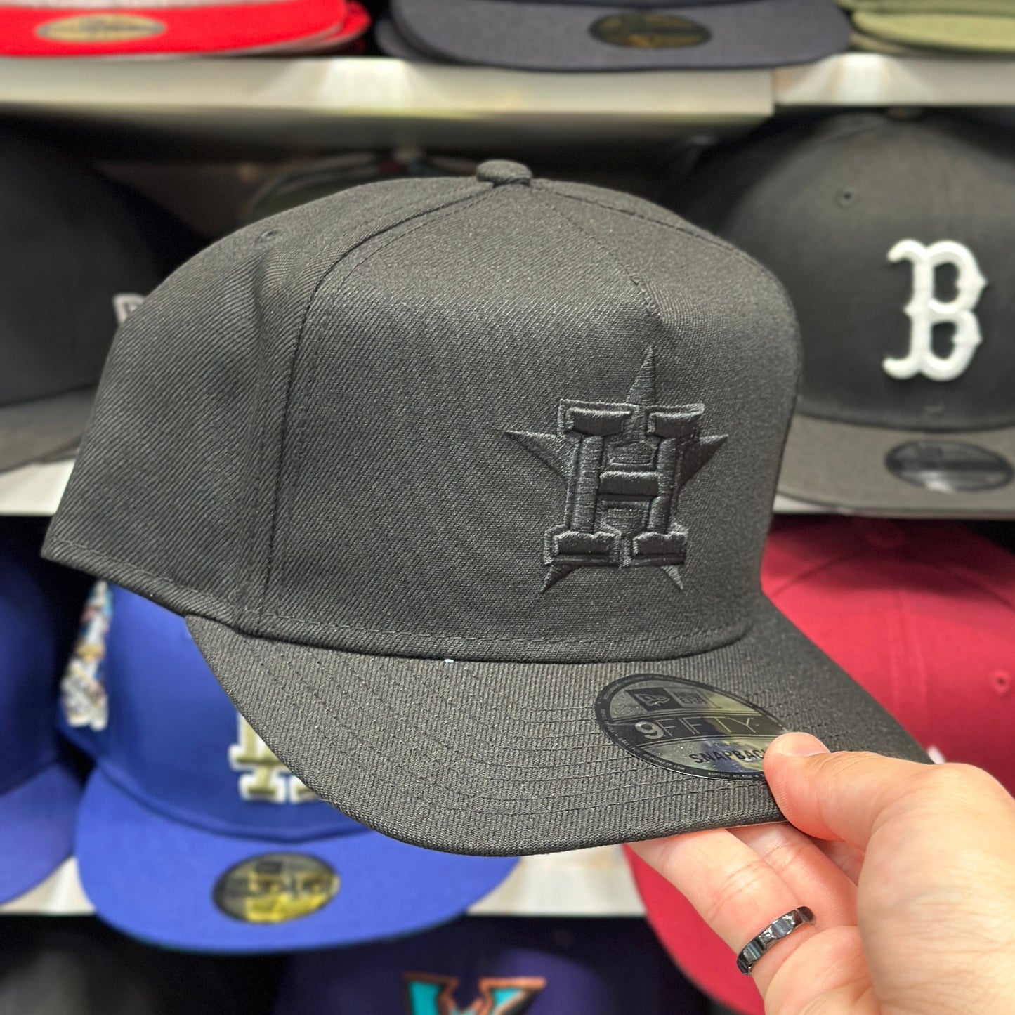New Era Houston Astros A-Frame 9FIFTY Snapback Black