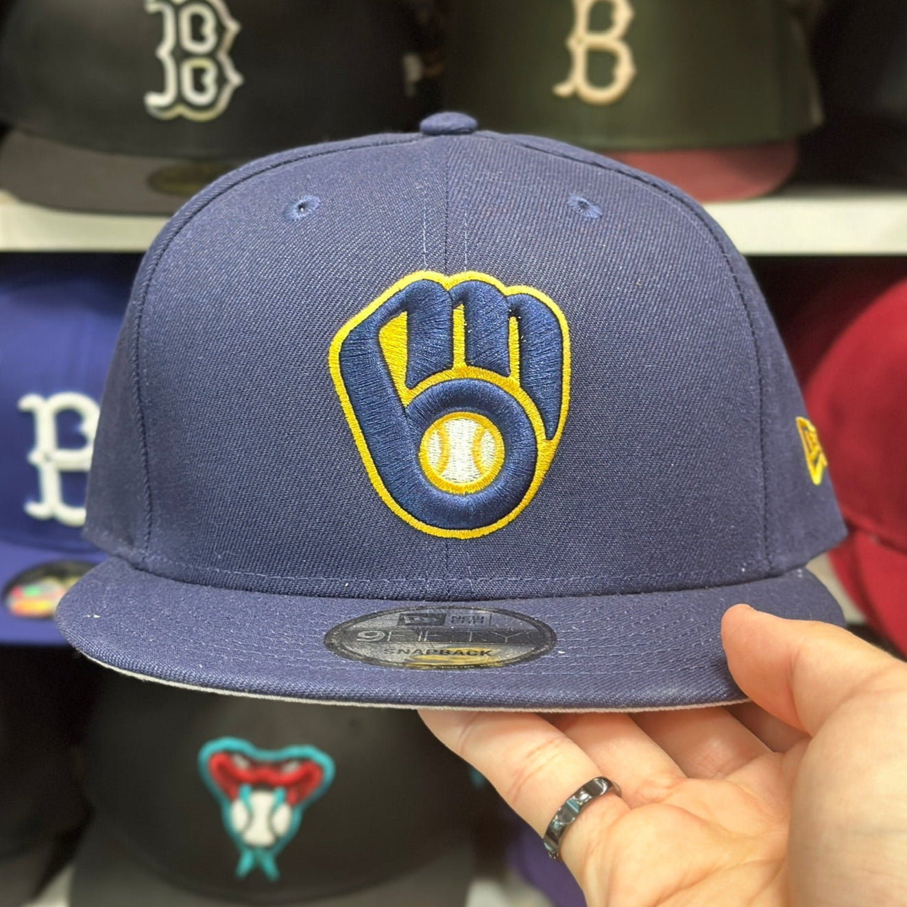 New Era Milwaukee Brewers Navy 9FIFTY Snapback