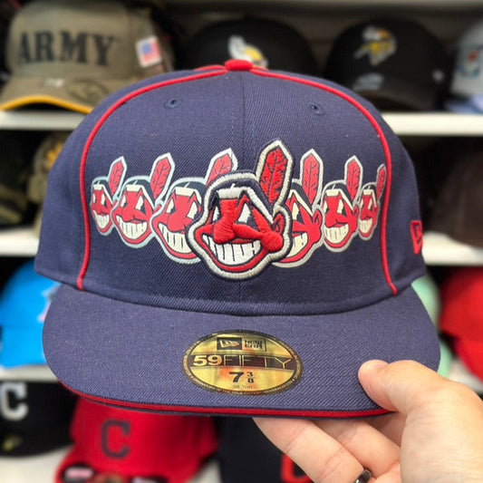 New Era Cleveland Indians Vintage 59FIFTY Fitted Hat | Navy