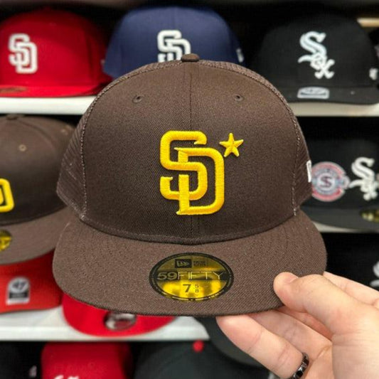 New Era San Diego Padres 'Star Patch Trucker' 59FIFTY Fitted Hat | Brown