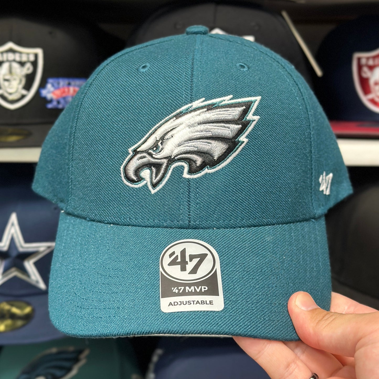 Philadelphia Eagles NFL Ball Cap | '47 Brand MVP Adjustable Curve Cap | Green